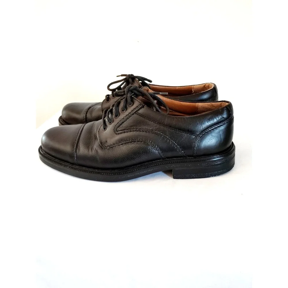 Jarman Italian Collection Black Leather Cap Toe Formal Dress Shoes Men 9M EUC